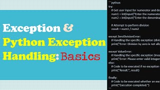 Exception & Python Exception Handling: Basics | GE3151 Problem Solving and Python Programming