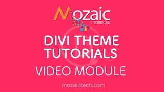 Divi Visual Builder Tutorial - Video Module