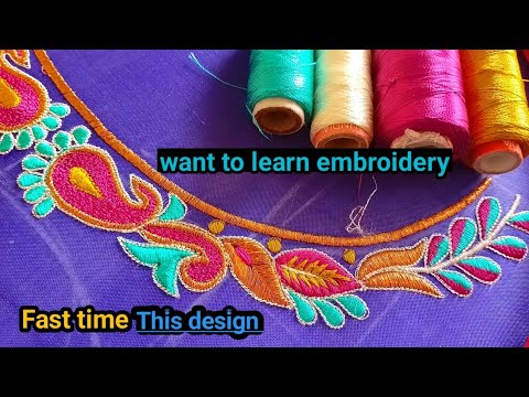 Step By Step Tutorial Embroidery Designs ! Blouse Designs @AfsanaDesign ...