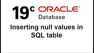 How to insert Null values in SQL Table