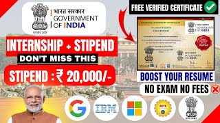 EARN RS.20,000/Month  Government of India Internship  | Top Companies | PAID Internship for Students