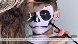 Návod jak se nalíčit na Halloween - Make-up - Kostra www.party-prodej.cz