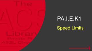 PA.I.E.K1 Speed Limits