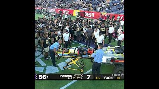 Deion Burks carted off field after apparent head injury