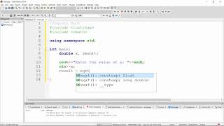 Using the Built-in C++ Square Root Function