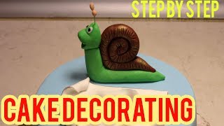 HOW TO MAKE BIRTHDAY CAKE - SNAIL CAKE - FONDANT DECORATION