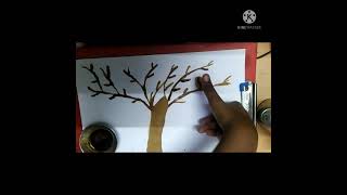 Coffee Painting for Kids (Thumb Painting and tree drawing and painting