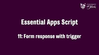 Essential Apps Script 11: Form response with trigger