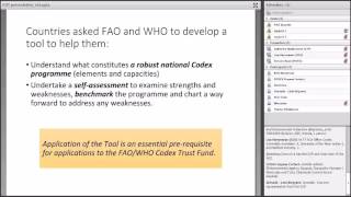 Making best use of the FAO/WHO Codex Diagnostic Tool - Webinar/Seminar