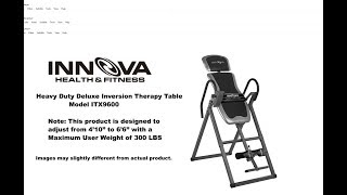 Innova Fitness ITX9600 Inversion Table Installation Guide
