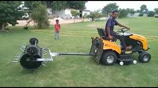 lawncare, Tow behind Drum Aerator attachment for Lawntractor mower.