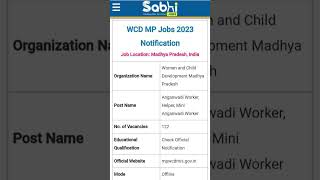 WCD MP Jobs Notification 2023: Apply Offline for 122 Anganwadi Worker, Helper