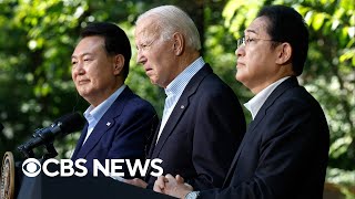 U.S., Japan and South Korea announce steps to strengthen ties