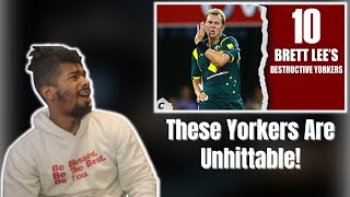 AMERICAN REACTS TO Brett Lee's Top 10 Destructive Yorkers of His Career