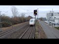 ice velaro d and db br 114 on a regional double decker. near deutschherrnbrücke frankfurt.