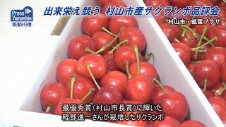 出来栄え競う 村山市産サクランボ品評会　村山市・甑葉プラザ