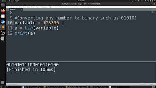 Converting any Number to binary using Python programming language