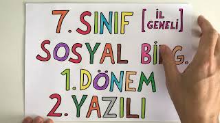 7. Sınıf Sosyal Bilgiler 1. Dönem 2. Yazılı