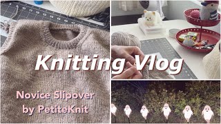 Knitting Vlog | 뜨개로그 | PetiteKnit Novice Slipover | 첫 영문도안 도전 | 코바늘 모티브로 앞치마 주머니 만들기 | 쁘띠니트 노비스 슬립오버