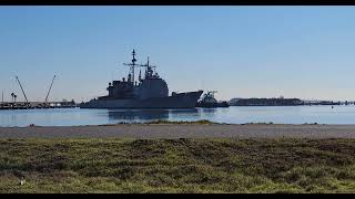 USS Mobile Bay (CG 53) Leaving Seal Beach - January 3, 2022