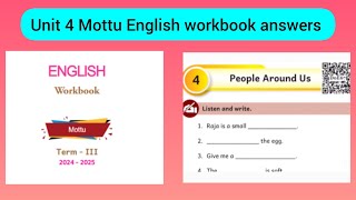 Term3 class2 Unit 4: People around us/ Mottu English workbook answers Ennum Ezhuthum