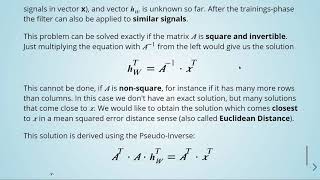 ADSP -  12 Wiener Filters - 03 Moore-Penrose Pseudo Inverse