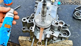 Two ways to install the crankshaft and bearings in the scooter crankcase