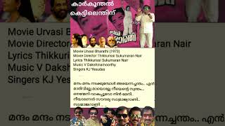 കാർകൂന്തൽ കെട്ടിനെന്തിനു വാസന തൈലം karaoke കരോക്ക ചിത്രം ഉർവശി ഭാരതി കെ ജെ യേശുദാസ് എഡിറ്റ് മുസ്തഫ