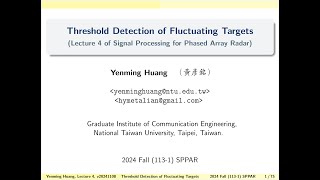 20241130 Lecture 4-08: Threshold Detection of Fluctuating Targets (波動目標物的閾值檢測)