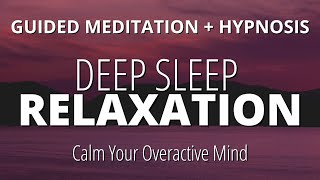 Guided Meditation + Hypnosis (Strong) For Deep Relaxation and Sleep | Black Screen