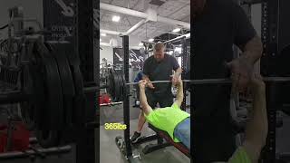 365lbs Raw Bench,  63 years old #bench #benchworkout