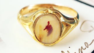 Antique 18ct Gold Dendritic Agate Signet Ring