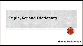 7. Tuple Set and Dictionary in Python || PyCharm (Basic Level)