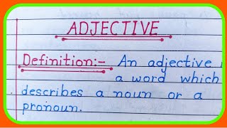 Definition of adjective with examples || definition of adjective of quality || #adjective