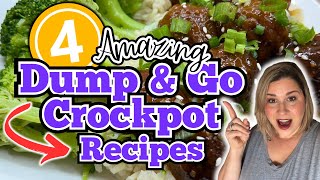 4 UNBELIEVABLE DUMP \u0026 GO CROCKPOT RECIPES! | QUICK \u0026 EASY ways to use FROZEN Meatballs!