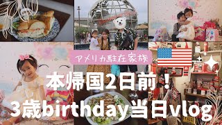 【アメリカ駐在家族🇺🇸】本帰国2日前に密着‼️【3歳のバースデー👶🎂】