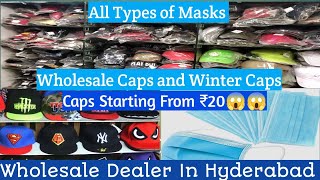 Wholesale Summer Caps🔥 and face masks Hyderabad.Unique Shopping. #new