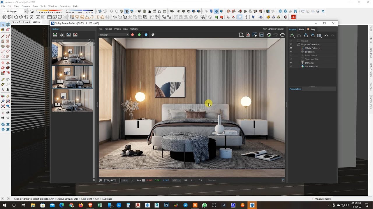 Interior Rendering Settings In Sketchup & Vray Tutorial #34 | Full ...