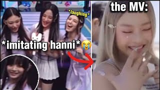 NewJeans imitating Hanni's Aegyo During Super Shy...