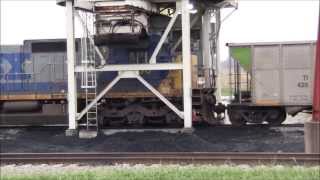 CSX 4595, SD80MAC, on N540 pulling into the Alliance Coal Loop loadout