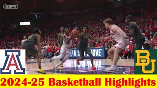 #25 Baylor vs Arizona Basketball Game Highlights 1 14 2025