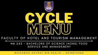 HTF552 - CYCLE MENU