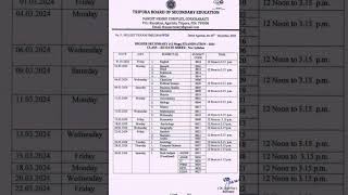 TBSE class 12  Finnal Examination date sheet 2023-2024