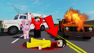 Yuta Panik Kepala Mio Buntung Ditabrak Mobil 😱 Yuta Panggil Ambulance || ROBLOX