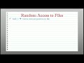 Random Access to Files