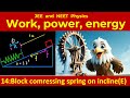 14. Block compressing spring on inclined plane(P) | IIT JEE Physics