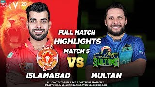 Islamabad United vs Multan Sultans | Full Match Highlights | Match 5 | 22 Feb | HBL PSL 2020| MB1