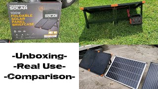 New HF Folding Briefcase Solar Panel - Unboxing/First Use/Comparison