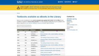 SJSU OneSearch: ACCESSING ELECTRONIC TEXTBOOKS