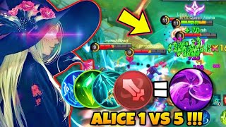 100% UNDERRATED REAL ALICE 1V5 TOTALLY INSANE!? 🔥ALMOST GOT SAVAGE | MLBB